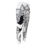 White And Black Leo Sign Print Men's Compression Pants