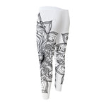 White And Black Leo Sign Print Men's Compression Pants
