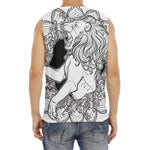 White And Black Leo Sign Print Men's Fitness Tank Top