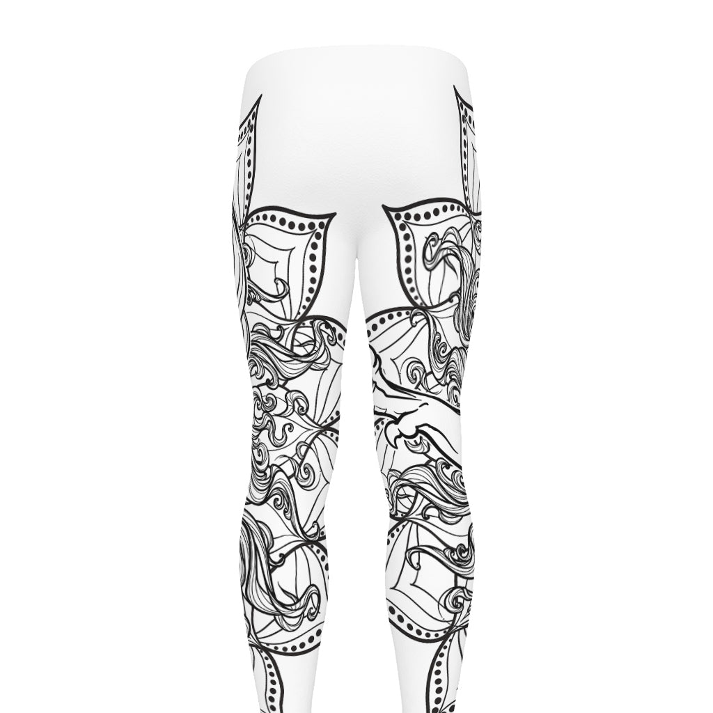 White And Black Leo Sign Print Men's leggings