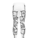 White And Black Leo Sign Print Men's leggings