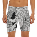 White And Black Leo Sign Print Men's Long Boxer Briefs