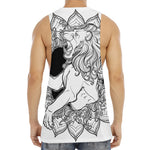White And Black Leo Sign Print Men's Muscle Tank Top