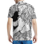 White And Black Leo Sign Print Men's Polo Shirt