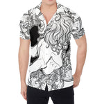 White And Black Leo Sign Print Men's Shirt