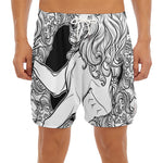 White And Black Leo Sign Print Men's Split Running Shorts