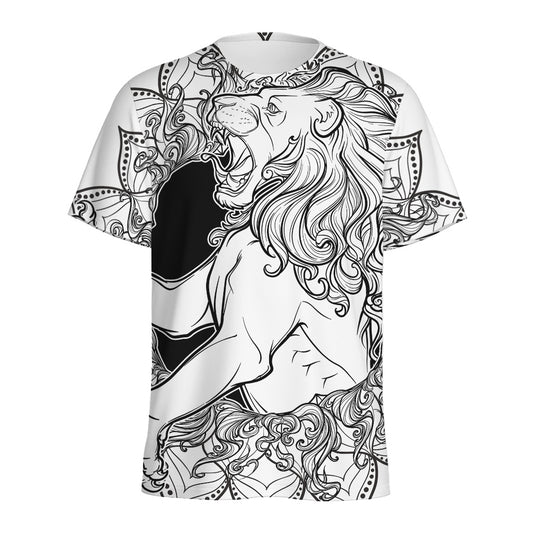White And Black Leo Sign Print Men's Sports T-Shirt