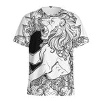 White And Black Leo Sign Print Men's Sports T-Shirt