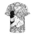 White And Black Leo Sign Print Men's Sports T-Shirt