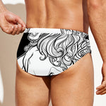 White And Black Leo Sign Print Men's Swim Briefs