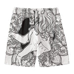 White And Black Leo Sign Print Men's Swim Trunks