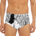White And Black Leo Sign Print Men's Triangle Swim Briefs