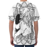 White And Black Leo Sign Print Men's Velvet T-Shirt