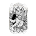 White And Black Leo Sign Print Mesh Laundry Hamper