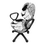 White And Black Leo Sign Print Office Chair Cover