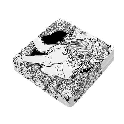 White And Black Leo Sign Print Outdoor Seat Cushion Cover