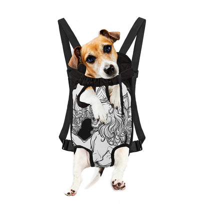 White And Black Leo Sign Print Pet Carrier Backpack