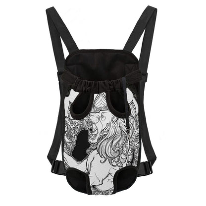 White And Black Leo Sign Print Pet Carrier Backpack
