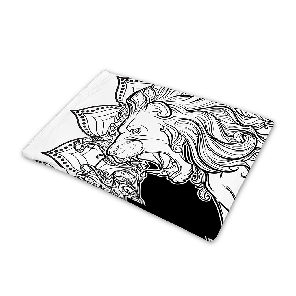 White And Black Leo Sign Print Pet Cooling Mat Cover
