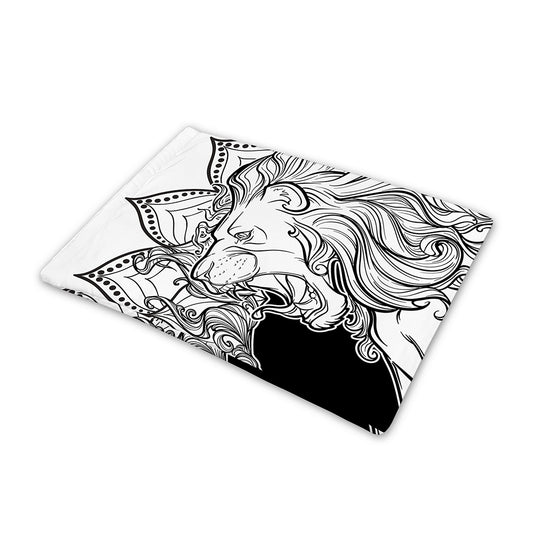 White And Black Leo Sign Print Pet Cooling Mat Cover
