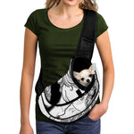White And Black Leo Sign Print Pet Sling Carrier