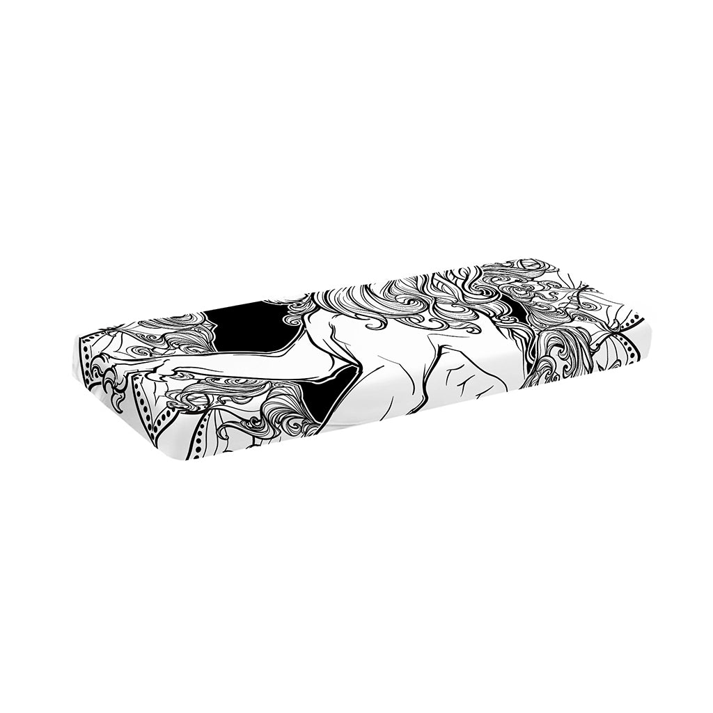 White And Black Leo Sign Print Piano Keyboard Cover