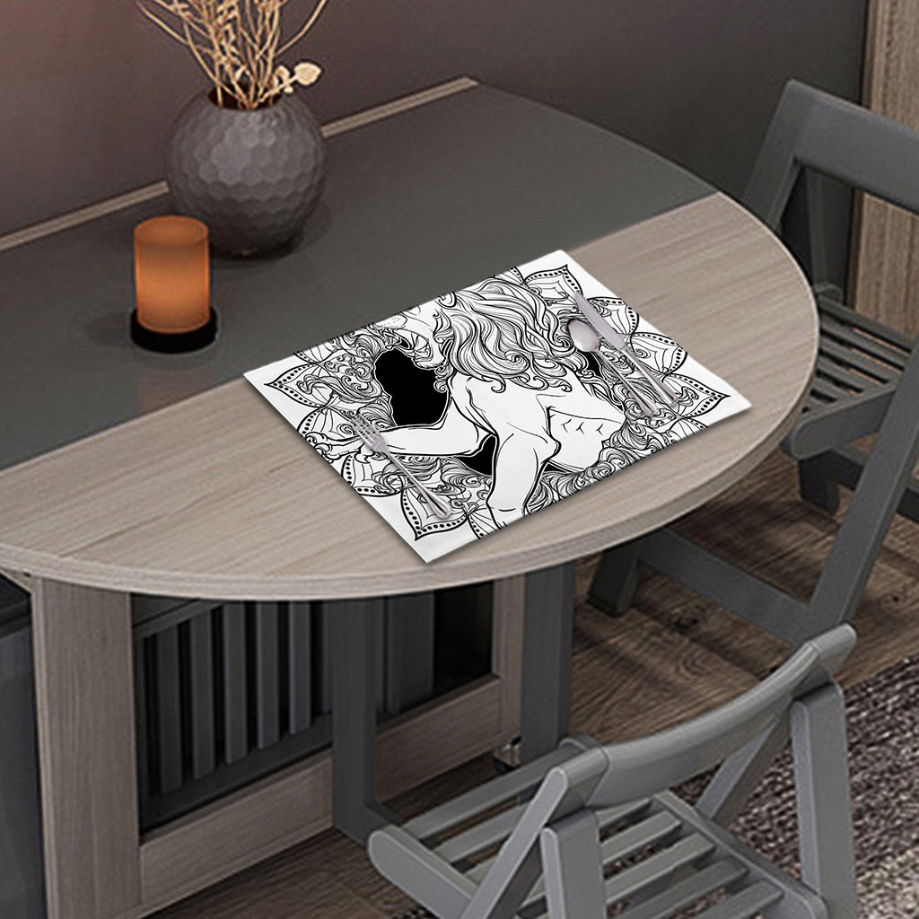 White And Black Leo Sign Print Placemat