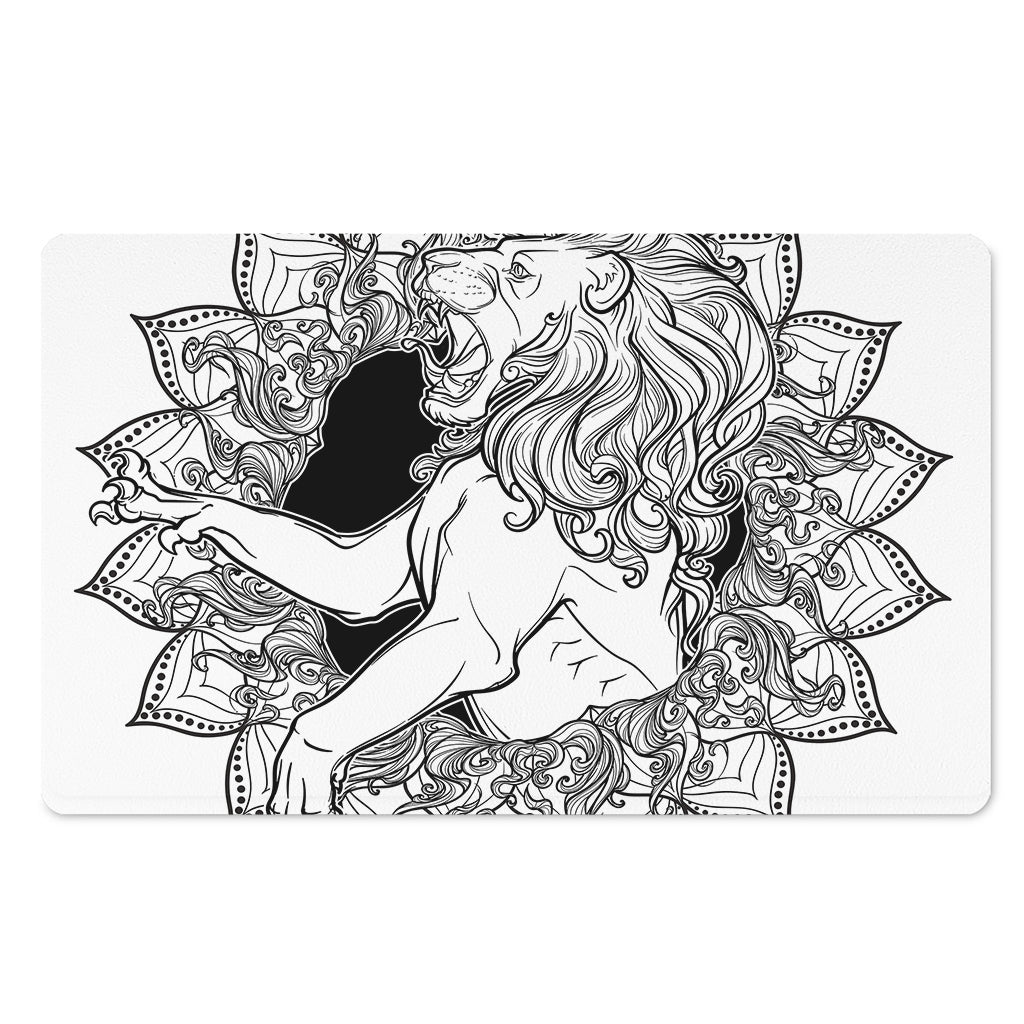 White And Black Leo Sign Print Polyester Doormat