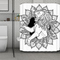 White And Black Leo Sign Print Polyester Shower Curtain