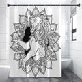 White And Black Leo Sign Print Premium Shower Curtain