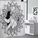 White And Black Leo Sign Print Premium Shower Curtain