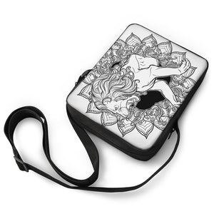 White And Black Leo Sign Print Rectangular Crossbody Bag