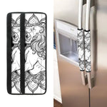 White And Black Leo Sign Print Refrigerator Handle Covers