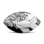 White And Black Leo Sign Print Rugby Ball