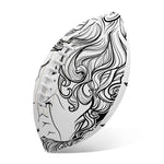 White And Black Leo Sign Print Rugby Ball
