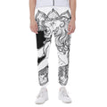 White And Black Leo Sign Print Joggers
