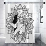 White And Black Leo Sign Print Shower Curtain