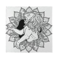 White And Black Leo Sign Print Silk Bandana