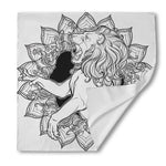 White And Black Leo Sign Print Silk Bandana