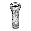 White And Black Leo Sign Print Single Neoprene Wine Tote