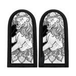 White And Black Leo Sign Print Skillet Handle Cover