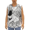 White And Black Leo Sign Print Sleeveless Baseball Jersey