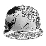 White And Black Leo Sign Print Snapback Cap