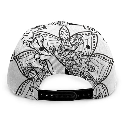 White And Black Leo Sign Print Snapback Cap