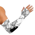 White And Black Leo Sign Print Sun Protection Arm Sleeves