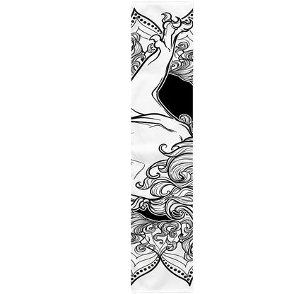 White And Black Leo Sign Print Table Runner