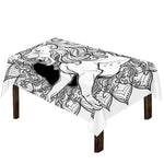 White And Black Leo Sign Print Tablecloth