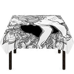 White And Black Leo Sign Print Tablecloth