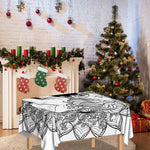 White And Black Leo Sign Print Tablecloth