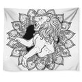 White And Black Leo Sign Print Tapestry